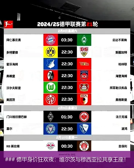 6月6日, 德甲身价狂欢夜：维尔茨与穆西亚拉共享王座！